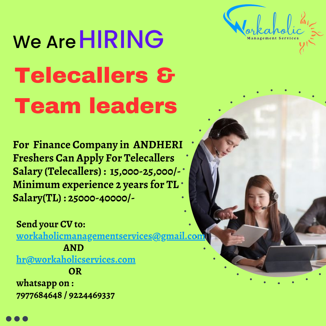 Andheri Telecaller & Team Leader Post